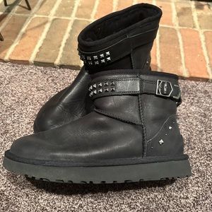 Ugg leather moto booties